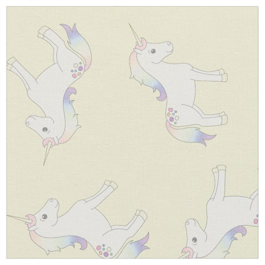 Unicorn Pastel Rainbow Yellow Stoff (Nahaufnahme)