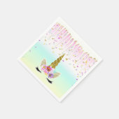 Unicorn Pastel Rainbow Zuckerguss Tropfen Geburtst Serviette (Ecke)