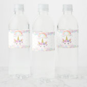 Unicorn Pastel Wasser Flasche Etikett (Flaschen)