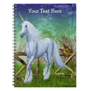 Unicorn Pasture Gate Fantasy Horn Notebook Notizblock