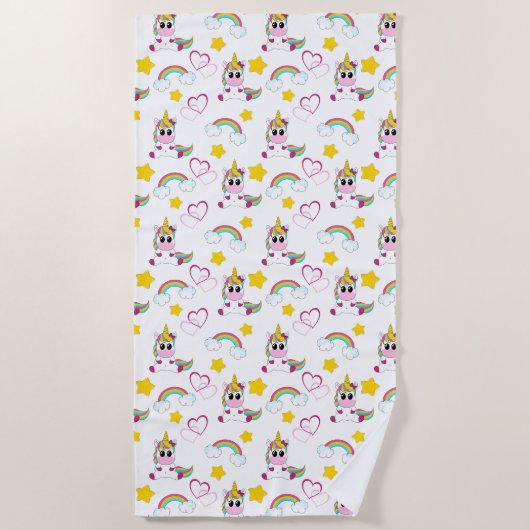 Unicorn pattern strandtuch (Vorderseite)