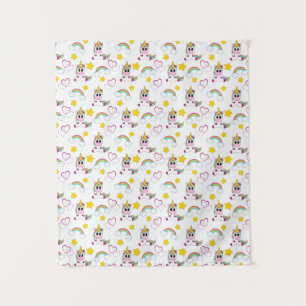 Unicorn pattern wandteppich