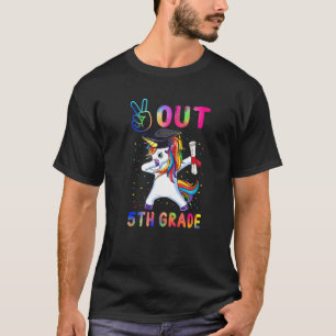 Unicorn Peace Out 5th Grade Abschluss T-Shirt