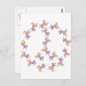 Unicorn Peace Postkarte (Vorne/Hinten)