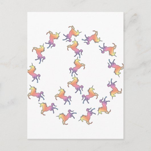 Unicorn Peace Postkarte (Vorderseite)