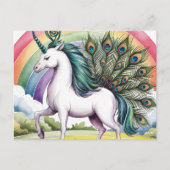 Unicorn Peacock Postkarte (Vorderseite)
