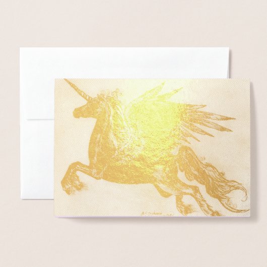Unicorn Pegacorn Pegasus Flügelpony Niedlich Folienkarte (Vorderseite mit Umschlag)