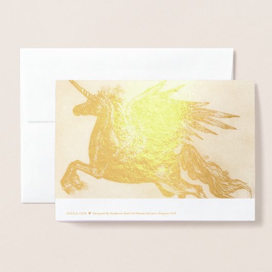 Unicorn Pegacorn Pegasus Flügelpony Niedlich Folienkarte (Rückseite mit Umschlag)