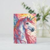 Unicorn Pegasus Butterflies Postkarte (Stehend Vorderseite)