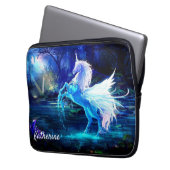 Unicorn Pegasus Moonlight Name hinzugefügt Laptopschutzhülle (Vorderseite Links)