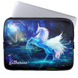 Unicorn Pegasus Moonlight Name hinzugefügt Laptopschutzhülle