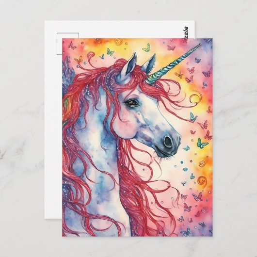 Unicorn Pegasus Postkarte (Vorne/Hinten)