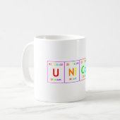 UNiCoRn Periodic Table Elements Word Rainbow Color Kaffeetasse (Vorderseite Links)
