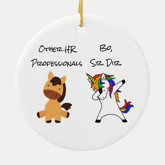 Unicorn Personal Berufliche Personalressourcen Keramik Ornament (Hinten)