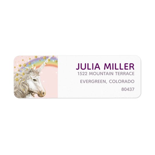 Unicorn Personalisiert Geburtstagsadresse (Vorne)