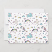 Unicorn Personalisiert Girl Stationery Mitteilungskarte (Rückseite)