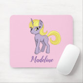 Unicorn Personalisiert Girls Pink Mouse Pad Mousepad (Mit Mouse)