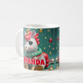 Unicorn Personalisiert Kids Hot Chocolate Tasse (Vorderseite Links)