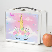 Unicorn Personalisiert-Metal-Lunchbox Metall Brotdose (Beispiel)