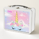 Unicorn Personalisiert-Metal-Lunchbox Metall Brotdose (Vorderseite)
