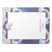 Unicorn Personalisiert Mitzvah Notizblock (Vorderseite)