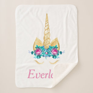 Unicorn Personalisiert Sherpa Blanket Sherpadecke
