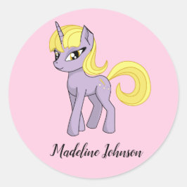 Unicorn Personalisiert Stickers Kleine Girl-Siegel