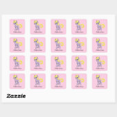 Unicorn Personalisiert Stickers Kleine Girl-Siegel (Blatt)