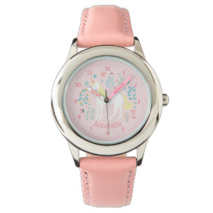 Unicorn Personalisierte Bezeichnung anschauen Rosa Armbanduhr