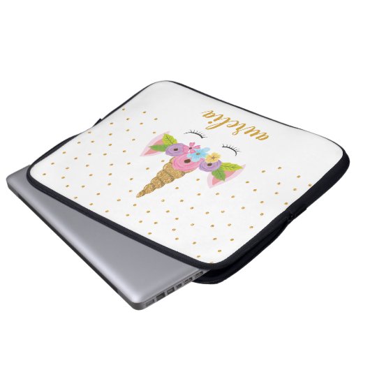 Unicorn Personalisierter Laptop-Sieb | Benutzerdef Laptopschutzhülle (Vorne Knopf)