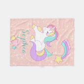 Unicorn-personalisierter magischer Glitzer Fleecedecke (Vorderseite (Horizontal))