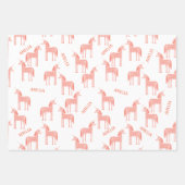 Unicorn Personalisierter Name Rosa Geschenkpapier Set (Vorderseite 2)