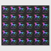 Unicorn Personalize Name Happy Birthday Geschenk Geschenkpapier (Flach)