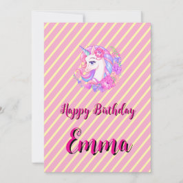 unicorn & personalize your name feiertagskarte