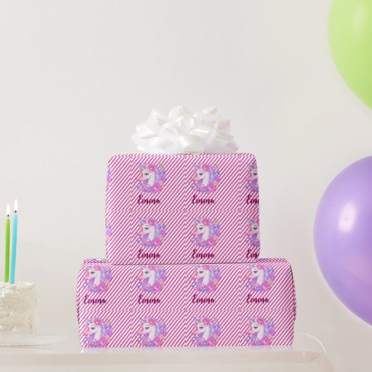 unicorn & personalize your name geschenkpapier (Partygeschenke)