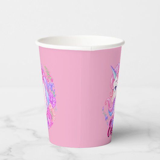 unicorn & personalize your name pappbecher (Rechts)