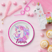 unicorn & personalize your name pappteller (Party)
