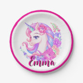 unicorn & personalize your name pappteller (Vorderseite)