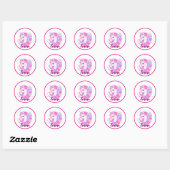 unicorn & personalize your name runder aufkleber (Blatt)