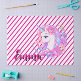 unicorn & personalize your name seidenpapier
