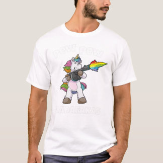 Unicorn Pew Madafakas Unicorn Rainbow Gun T-Shirt