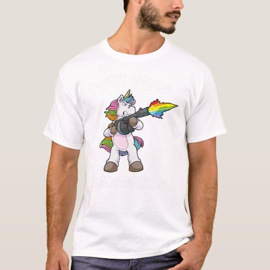Unicorn Pew Madafakas Unicorn Rainbow Gun T-Shirt (Vorderseite)