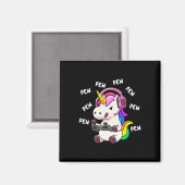 Unicorn Pew Pew Unicorns Lover Video Game Gamer Gi Magnet (Vorderseite/Rückseite)