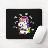 Unicorn Pew Pew Unicorns Lover Video Game Gamer Gi Mousepad (Mit Mouse)