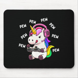 Unicorn Pew Pew Unicorns Lover Video Game Gamer Gi Mousepad