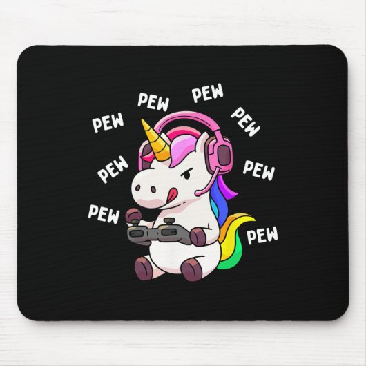 Unicorn Pew Pew Unicorns Lover Video Game Gamer Gi Mousepad (Vorne)