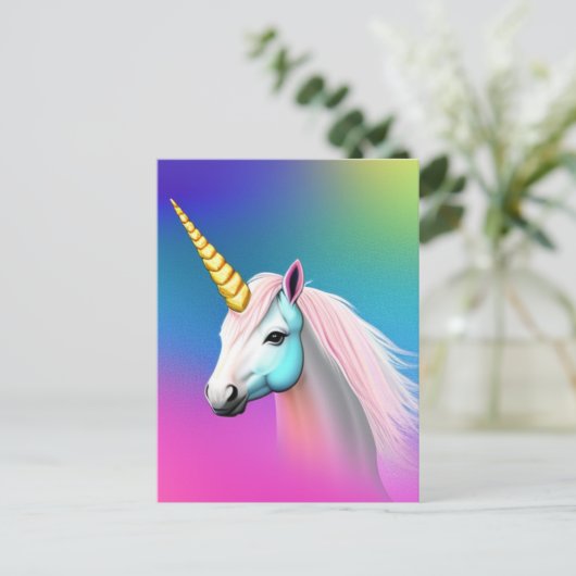 Unicorn Pferd Postkarte (Stehend Vorderseite)