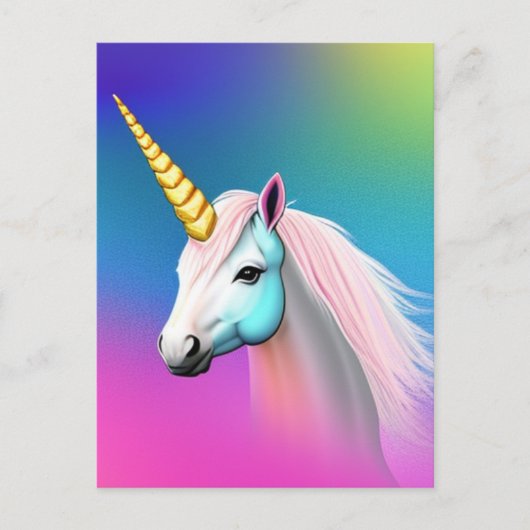 Unicorn Pferd Postkarte (Vorderseite)