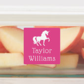 Unicorn pink adhesive waterproof kids name etiketten (Befestigt)