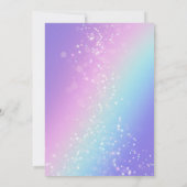 Unicorn Pink Ballerina Aquarell Blumenbäume Geburt Einladung (Rückseite)